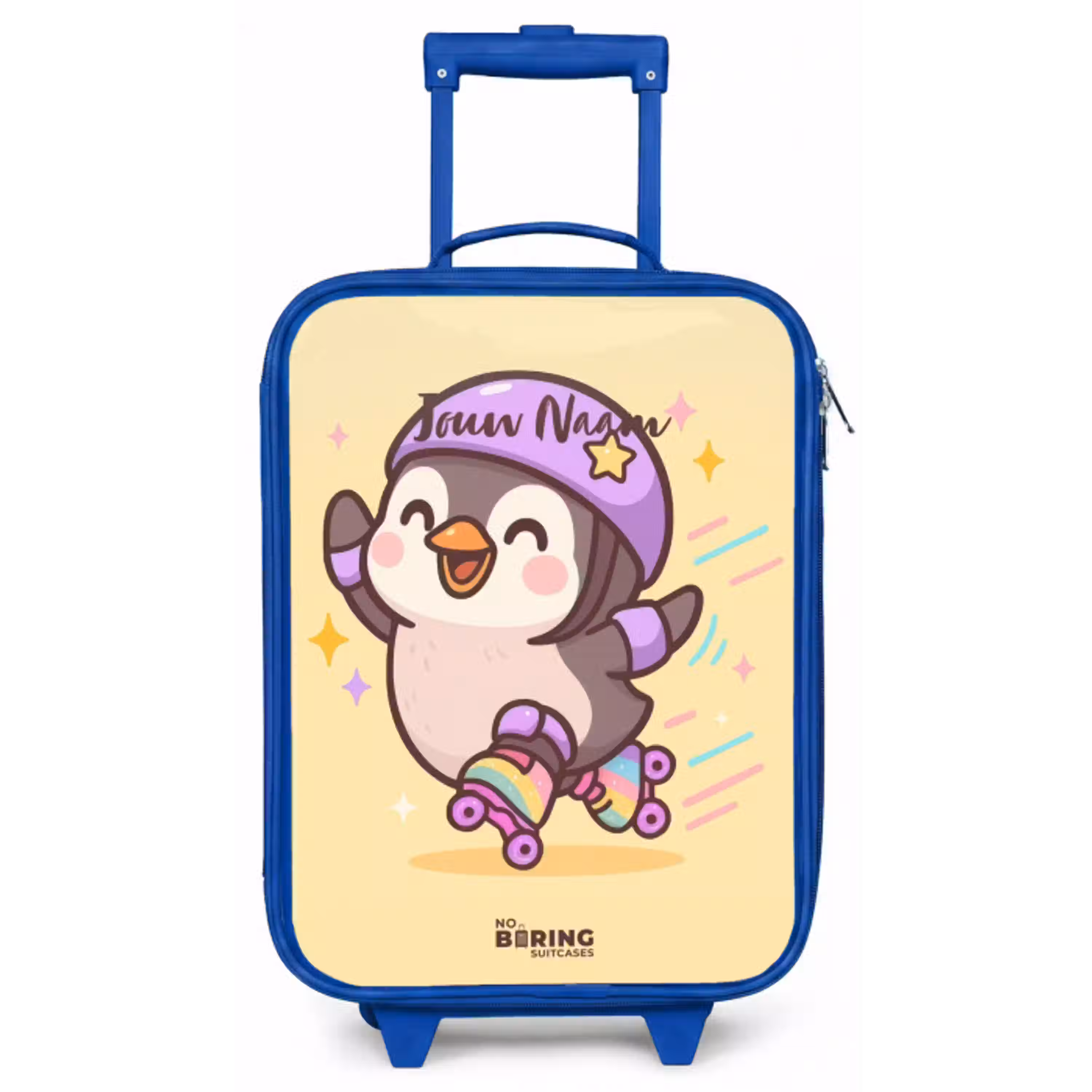 Kawai - Pinguin - Rolschaatsen Kinderkoffer - Blauw klein -zz3dotto