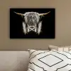 Schotse hooglander - Goud - Hoorns - Zwart wit - Koe - Dieren canvas 2cm klein -sfeer3
