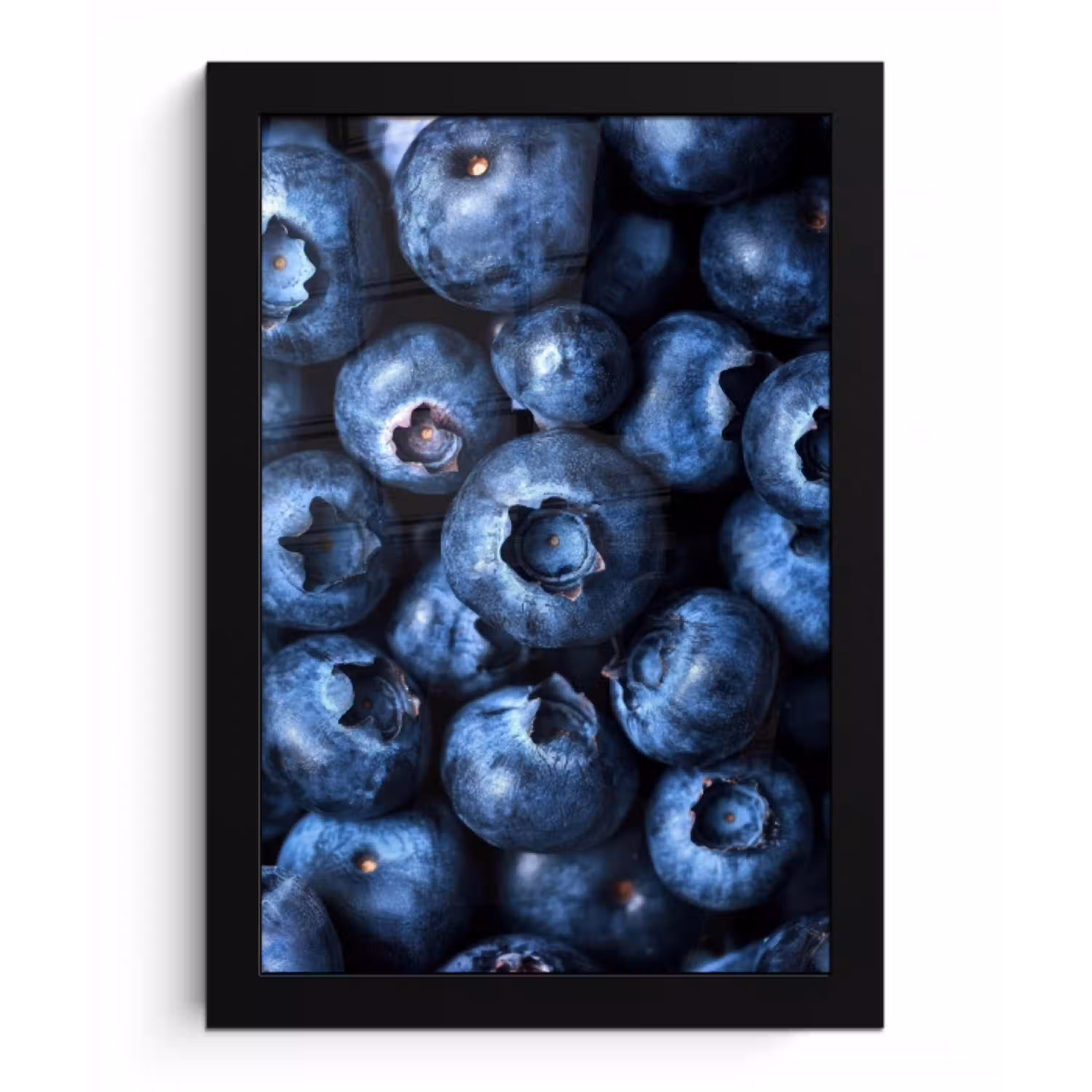Bessen - Blauw - Fruit fotolijst zwart zonder passe partout klein -3d