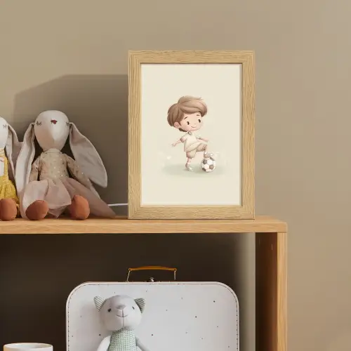 Jongen - Voetbal - Bruin - Minimalistisch Light Box met kabel klein -sfeer2_kind