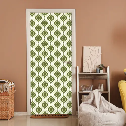 Patroon - Retro - Groen deurposter klein 289 -sfeer1