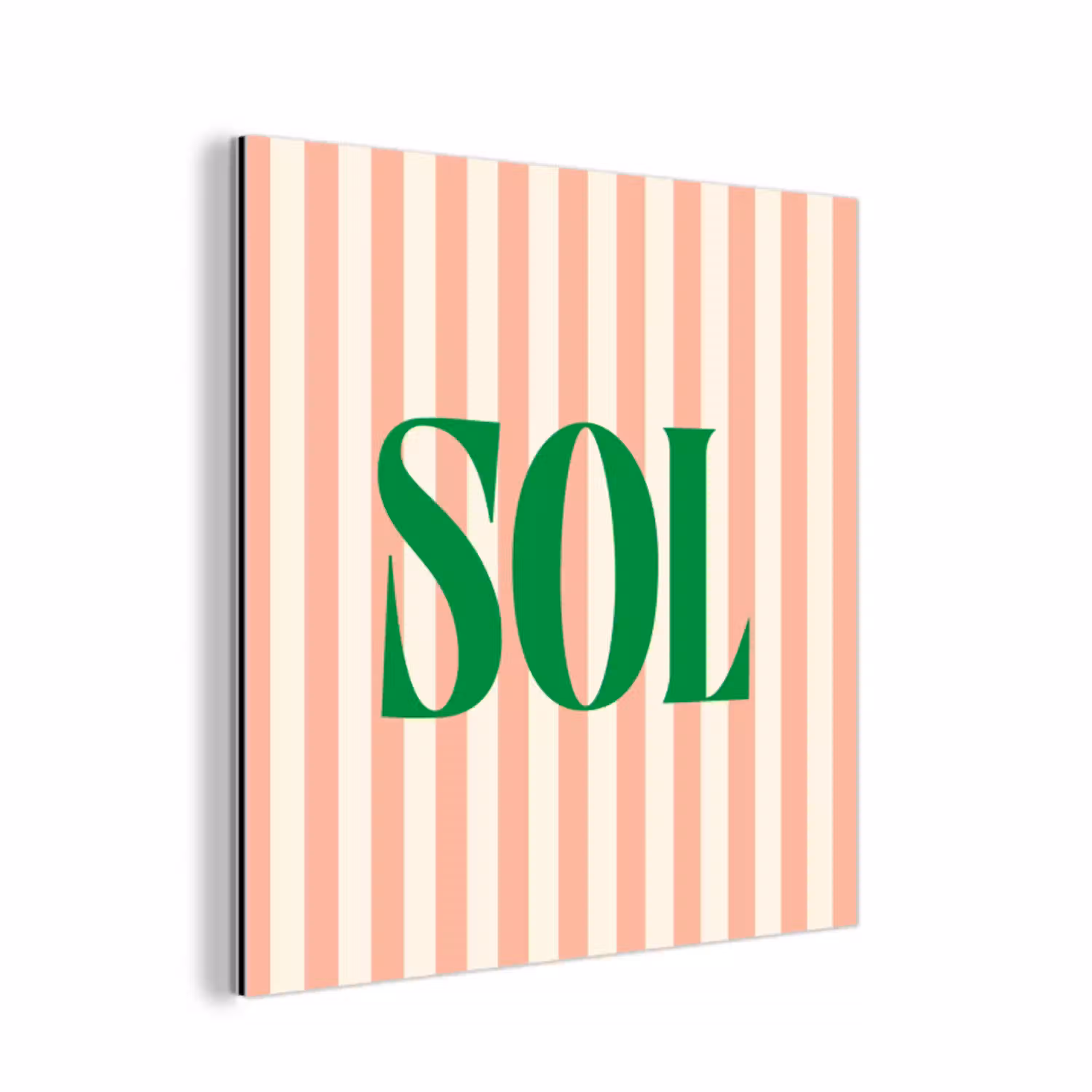 Zachtroze - Groen - Strepen - Sol aluminium wit klein -3d