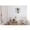 Giraffe - Illustratie - Bruin - Minimalistisch Wandcirkel aluminium klein -woonkamer