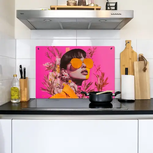 Zonnebril - Oranje - Vrouw - Planten Inductie beschemer met haakjes klein -sfeer2