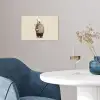 Knuffelbeer - Oranje bloemen - Vriendelijk poster papier klein -sfeer3