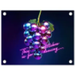 Quote - Neon - Disco - Druiven tuinposter los doek klein -3d