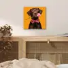 Hond - Oranje - Roos - Valentijn aluminium wit klein -sfeer3