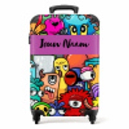 Monster met 1 Oog NBS - Handbagage koffer - Kinderen Unisex middel -productfoto_recht