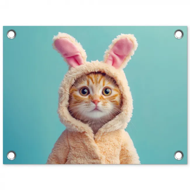 Paashaas - Kat - Kostuum tuinposter los doek klein -3d