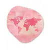 Wereldkaart - Roze - Vaag Wandcirkel Organisch Plexiglas middel -3d