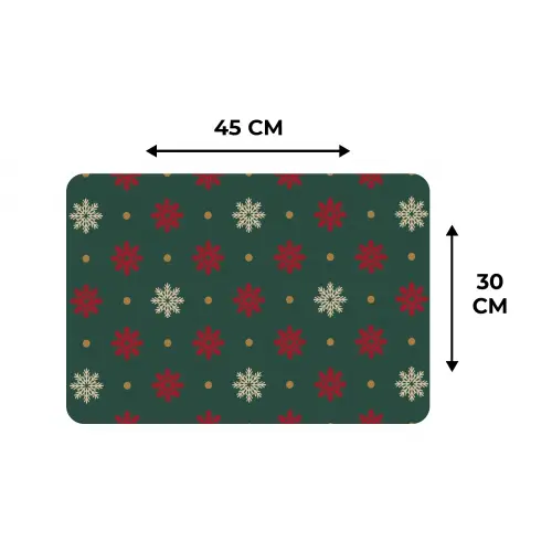 Illustratie - Sneeuwvlokken - Groen Placemat vinyl groot 368 -specs