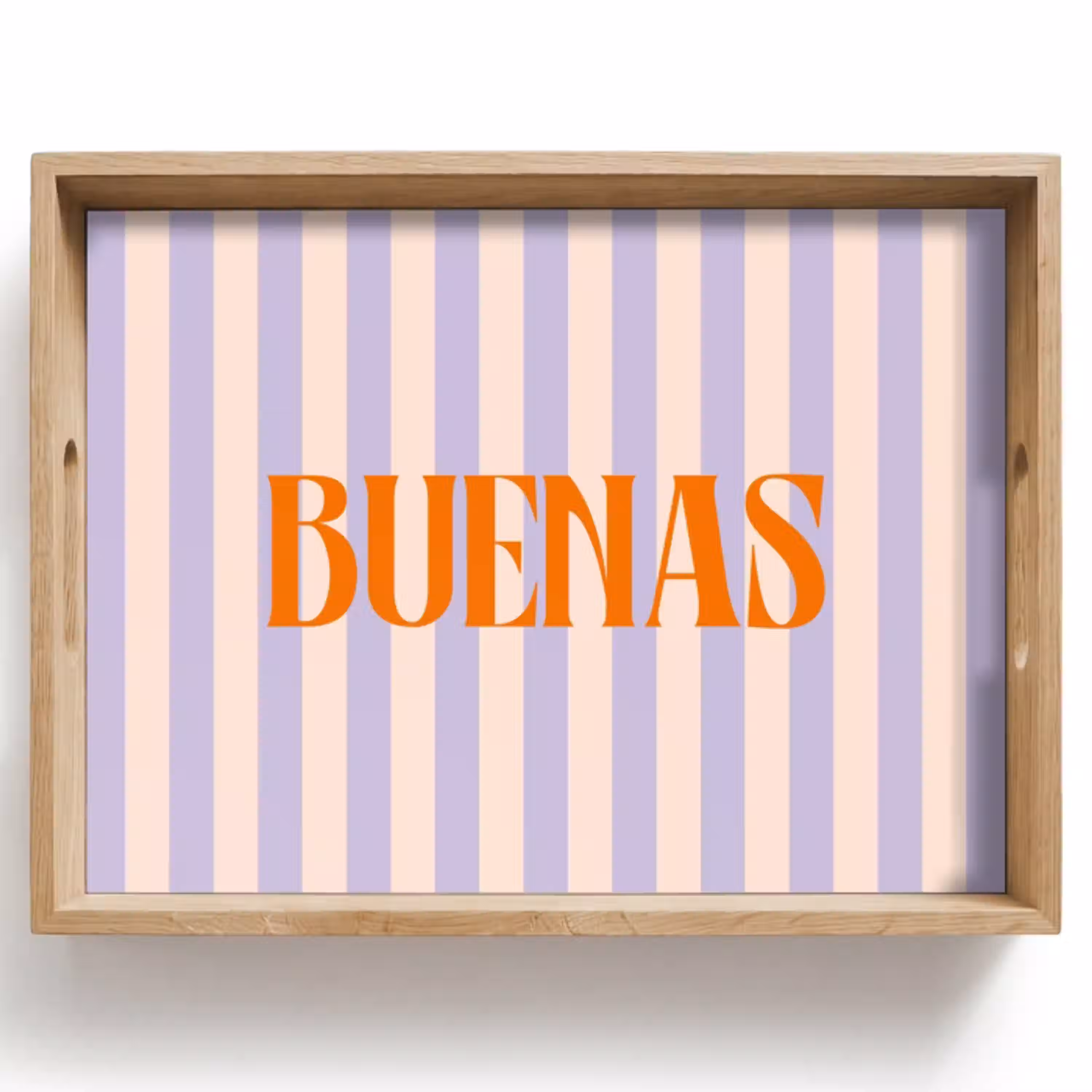 Lila - Oranje - Strepen - Buenas Dienblad Rechthoek middel -z3d_shopping