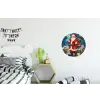 Kerstman - Glas - Kleurrijk Wandcirkel aluminium klein -kinderkamer