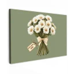Lint - Boeket - Groen - Quote Tuinposter op houten frame 2 cm dik klein -3d