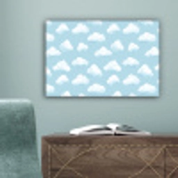 Wolken - Illustratie - Blauw canvas 2cm klein 34 -sfeer4