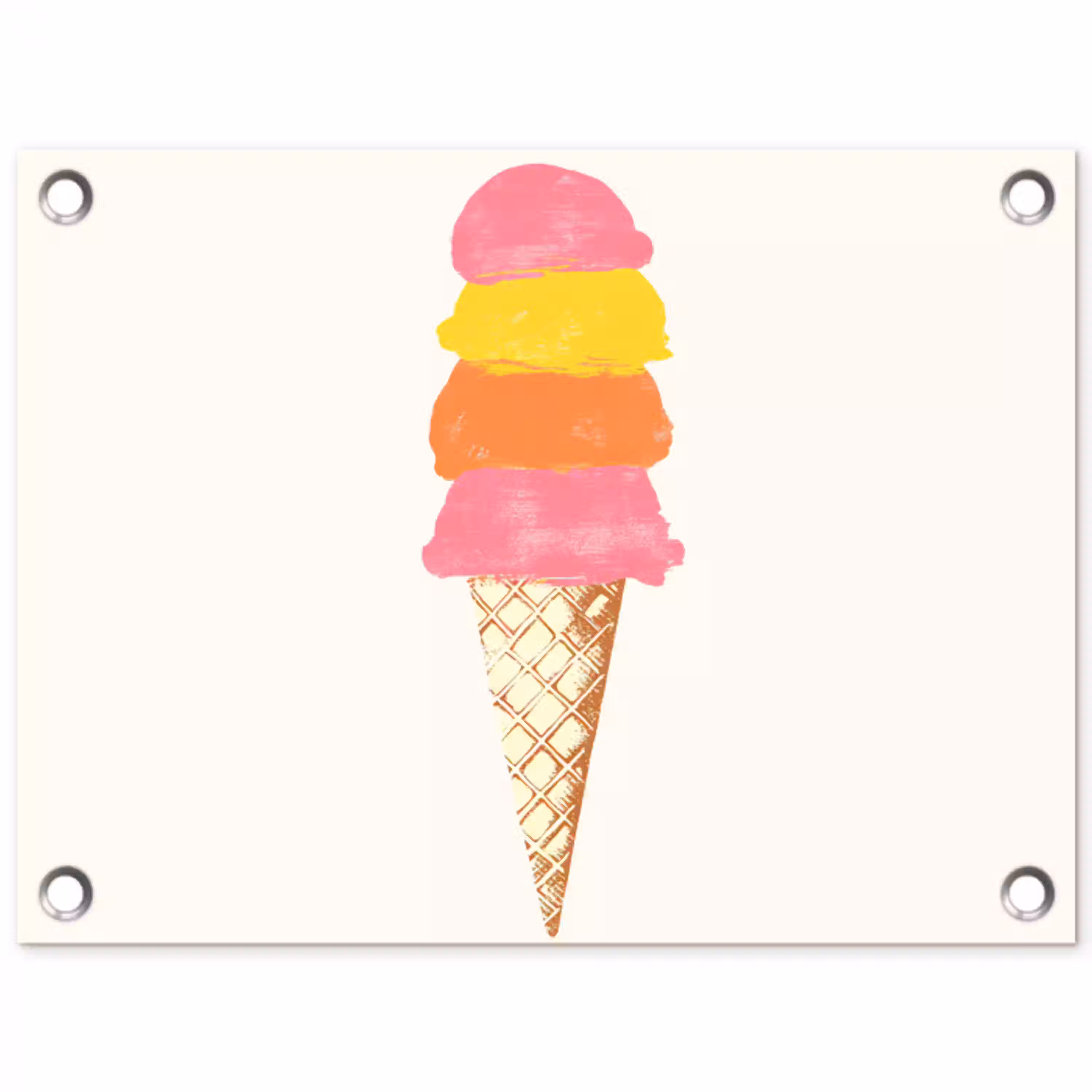 Schepijs - Hoorntje - Illustratie - Minimalistisch tuinposter los doek klein -3d