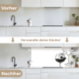 Glazen - Cocktails - Zwart - wit keuken achterwand 2 middel -voor-na_DE