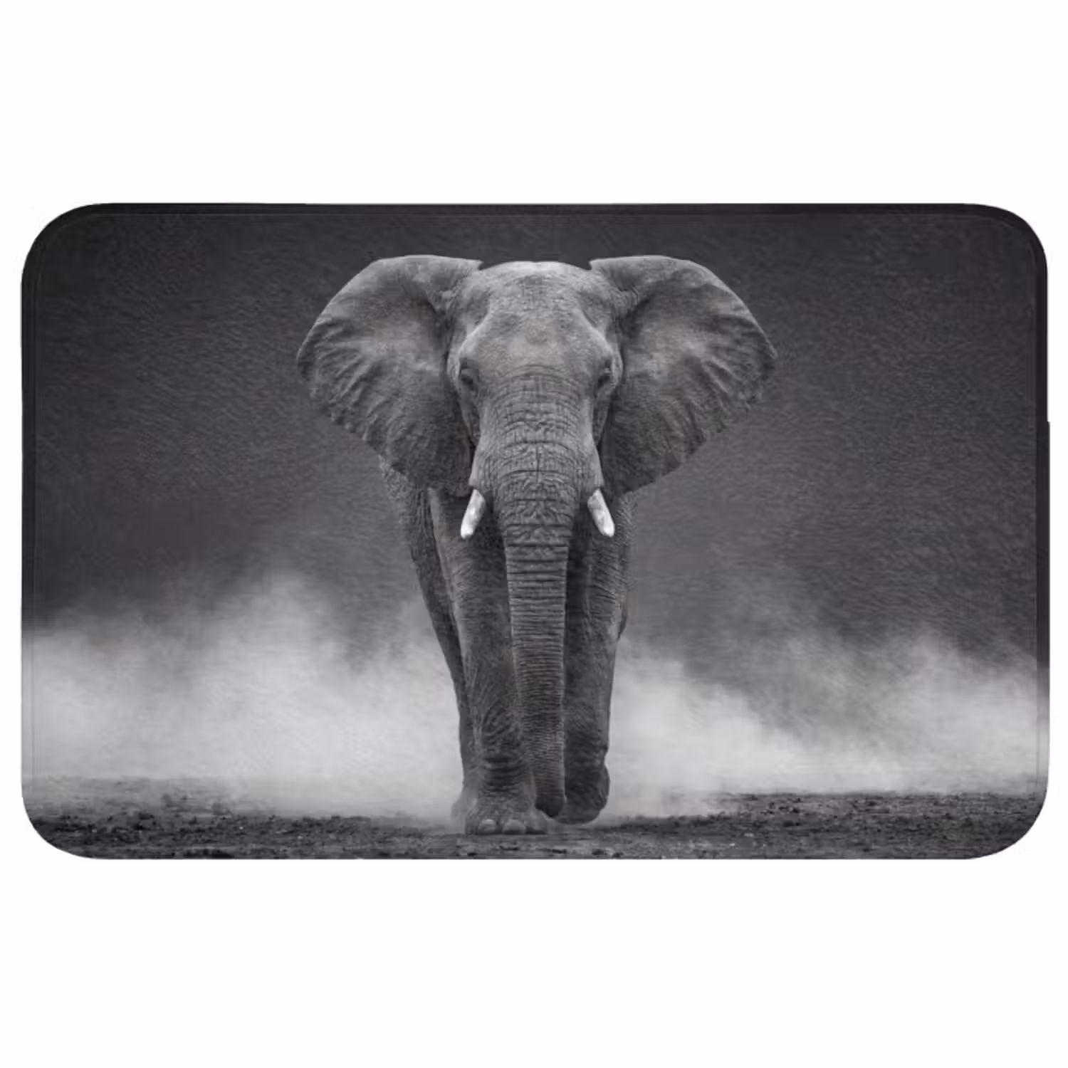 Badmat - Olifant - Zwart - Wit - Rook
