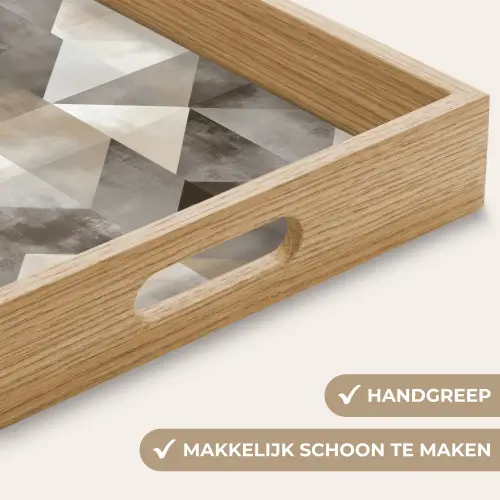 Geometrisch - Motief - Aardetinten Dienblad Rechthoek middel 911 -USP_HandgreepNL