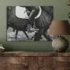 Paard - Sport - Zwart - Wit PET vilt klein -sfeer2