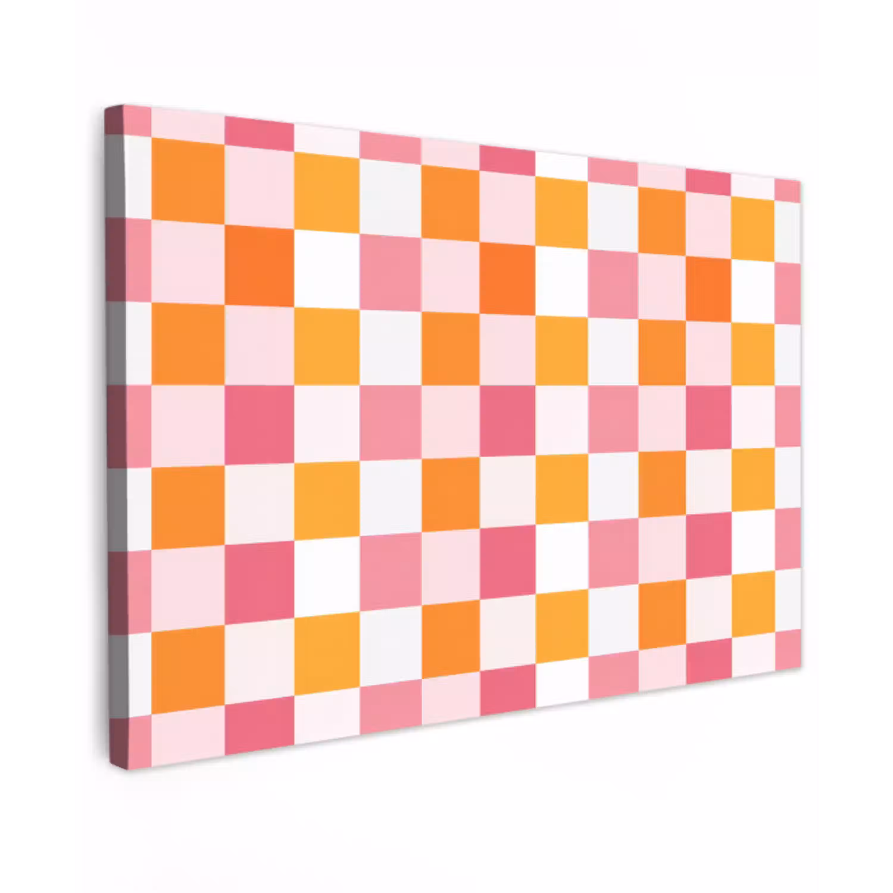 Patroon - Vierkant - Roze Tuinposter op houten frame 2 cm dik klein 845 -3d