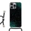 Gaming - Netwerk - Blauw - Punten - Patroon Hoesje iPhone 16 Pro Max met koord klein -3d