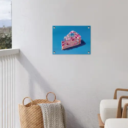 Taart - Edelstenen - Glitters - Roze tuinposter los doek klein -sfeer8