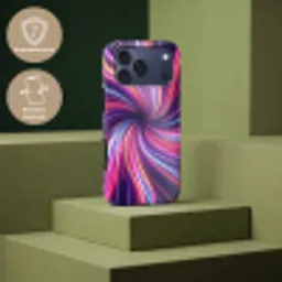 Abstract - Swirl - Futuristic - Neon Toughcase MagSafe Apple iPhone 17 Pro Max klein -USP_PrintM_NL