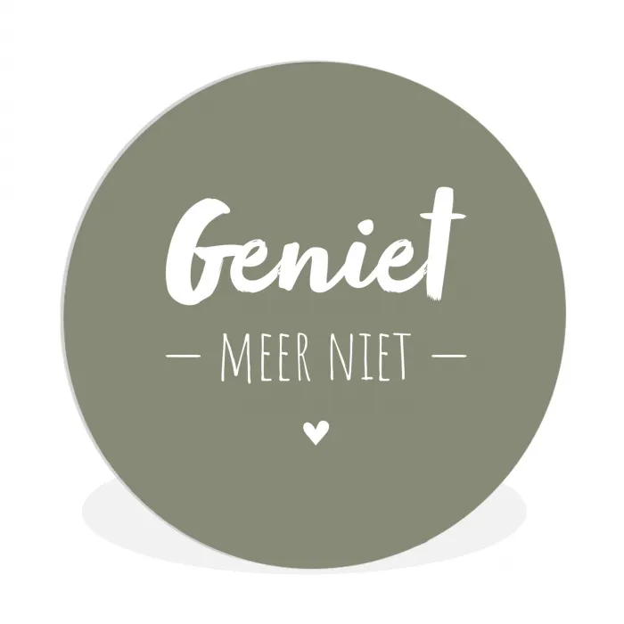 Spreuken - Geniet meer niet - Zomer - Tekst - Genieten Wandcirkel kunststof plaat 5mm dik klein -3d