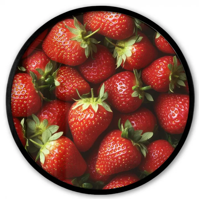 Aardbei - Fruit - Rood Fotolijst rond zonder passe partout klein -3d