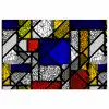 Mondriaan - Glas in lood - Oude Meesters - Kunstwerk - Abstract - Schilderij poster papier klein -3d