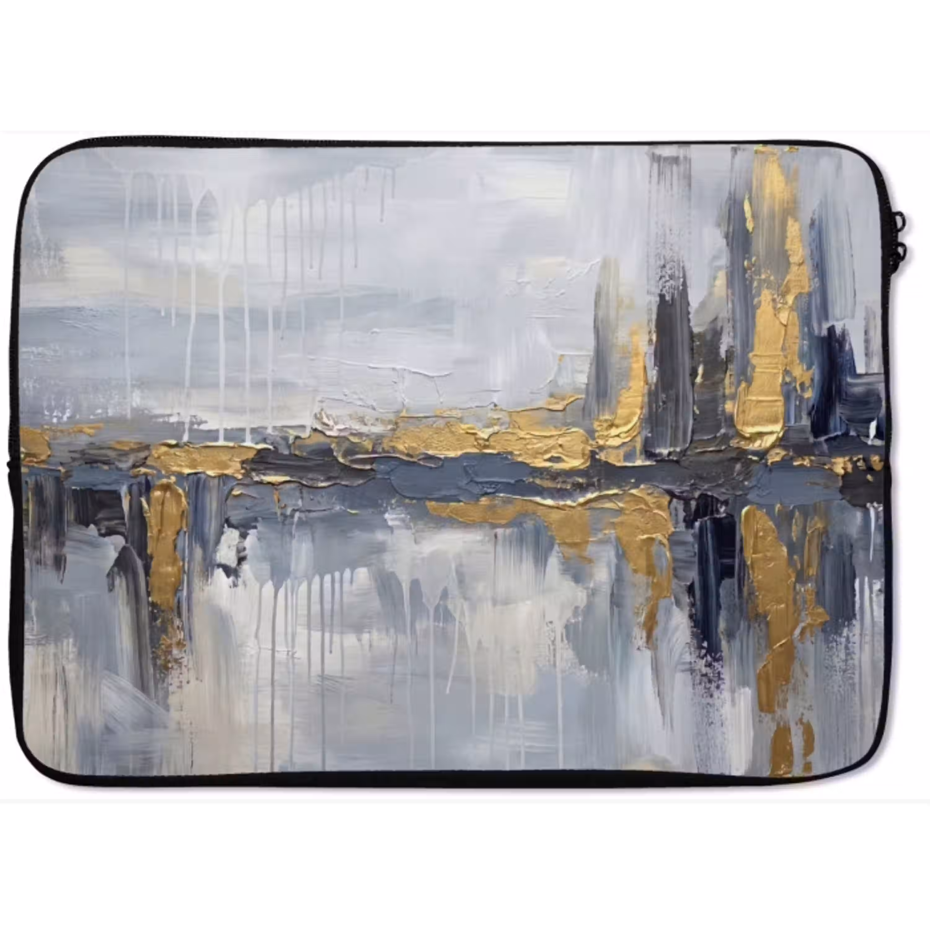 Abstract - Structuur - Goud - Grijs - Modern laptophoes neopreen klein -zkaufland3dotto