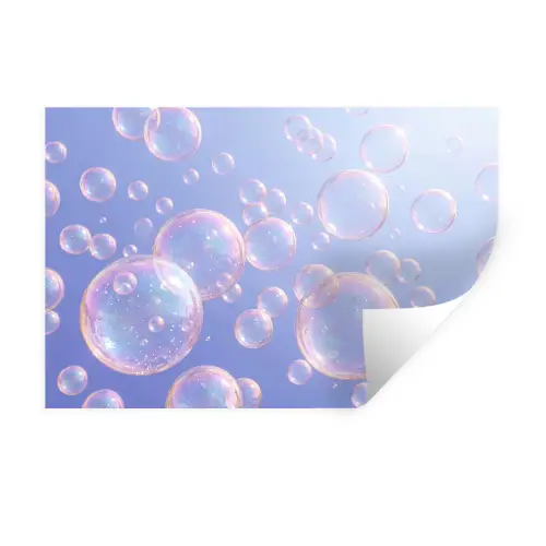 Pastel - Bubbels - Dromerig Muursticker klein -3d