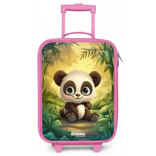Panda - Bamboebos - Groen Kinderkoffer - Roze klein -zz3dotto