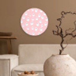 Spookjes - Patroon - Roze Wandcirkel kunststof plaat 5mm dik klein 188 -sfeer1