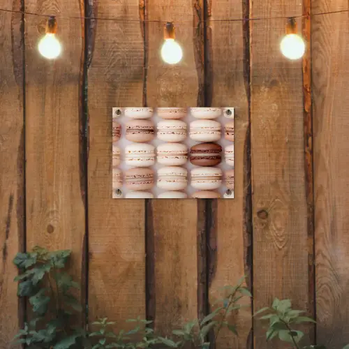 Macarons - Beige - Bruin tuinposter los doek klein -sfeer1
