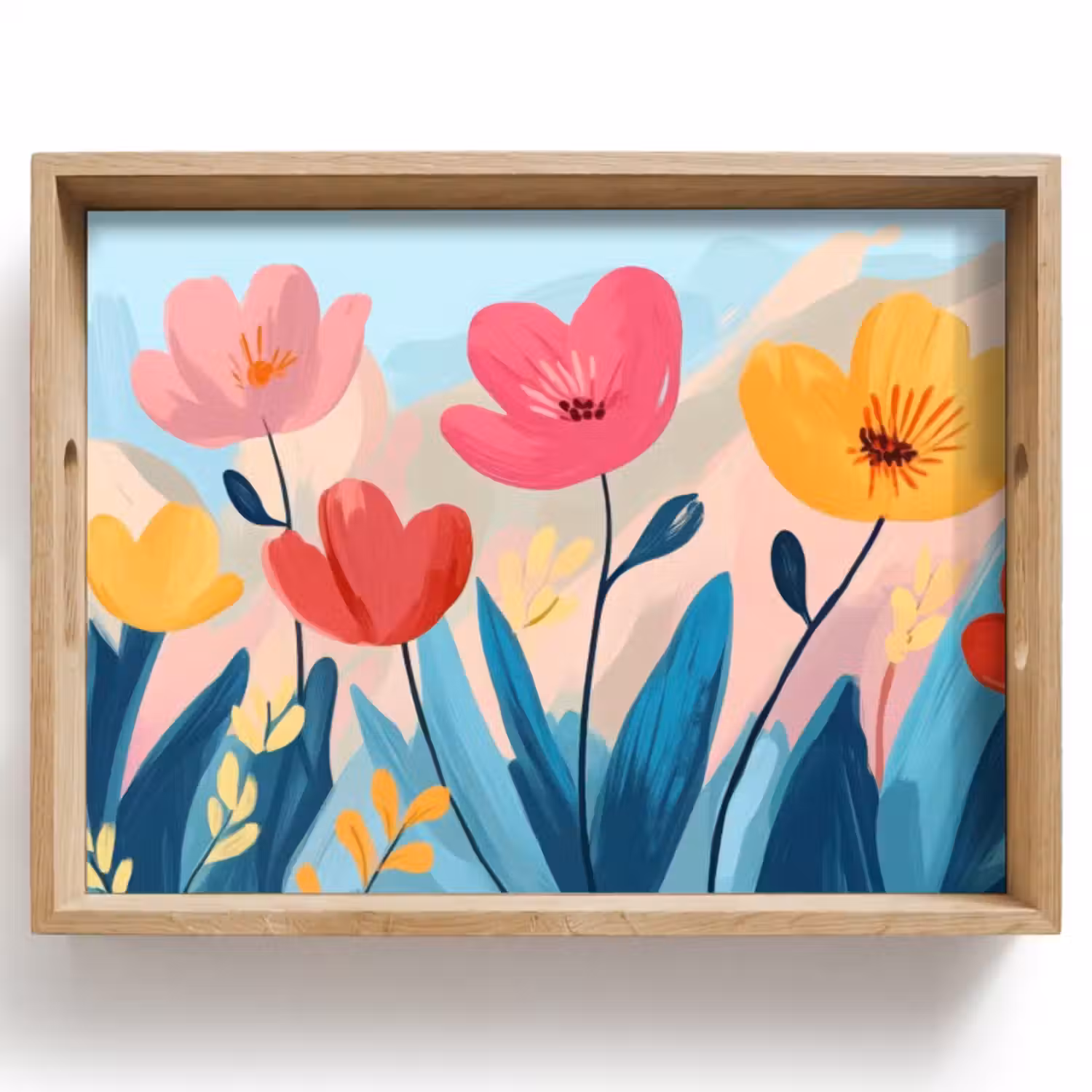 Dienblad - Illustratie - Bloemen - Kleurrijk