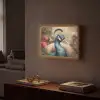 Pauw - Vogel - Bloemen - Planten - Pauwenveren Light Box met batterij (Wandlamp) middel -sfeer1