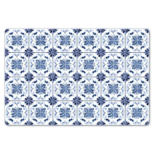 Patroon - Tegel - Blauw Placemat vinyl groot 368 -zzsfeer1_Kitchenyeah-website