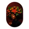 Vrouw - lychee - exotisch Wandcirkel Ovaal Glas middel -3d