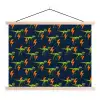 Bliksemschichten - Oranje - Dinosaurussen textielposter latten blank klein -3d