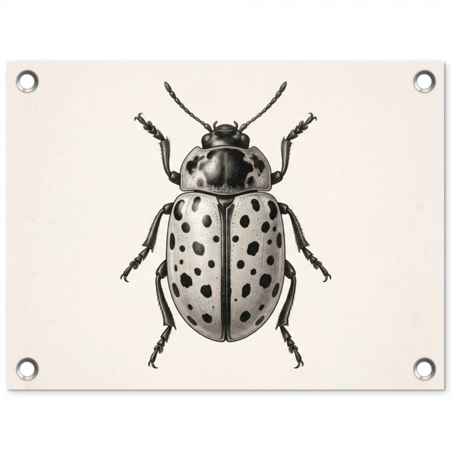 Kever - Insect - Vintage tuinposter los doek klein -3d