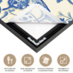 Vlinders - Bloemen - Blauw - Botanisch Textielframe zwart klein 947 -USP_feed_closeupNL