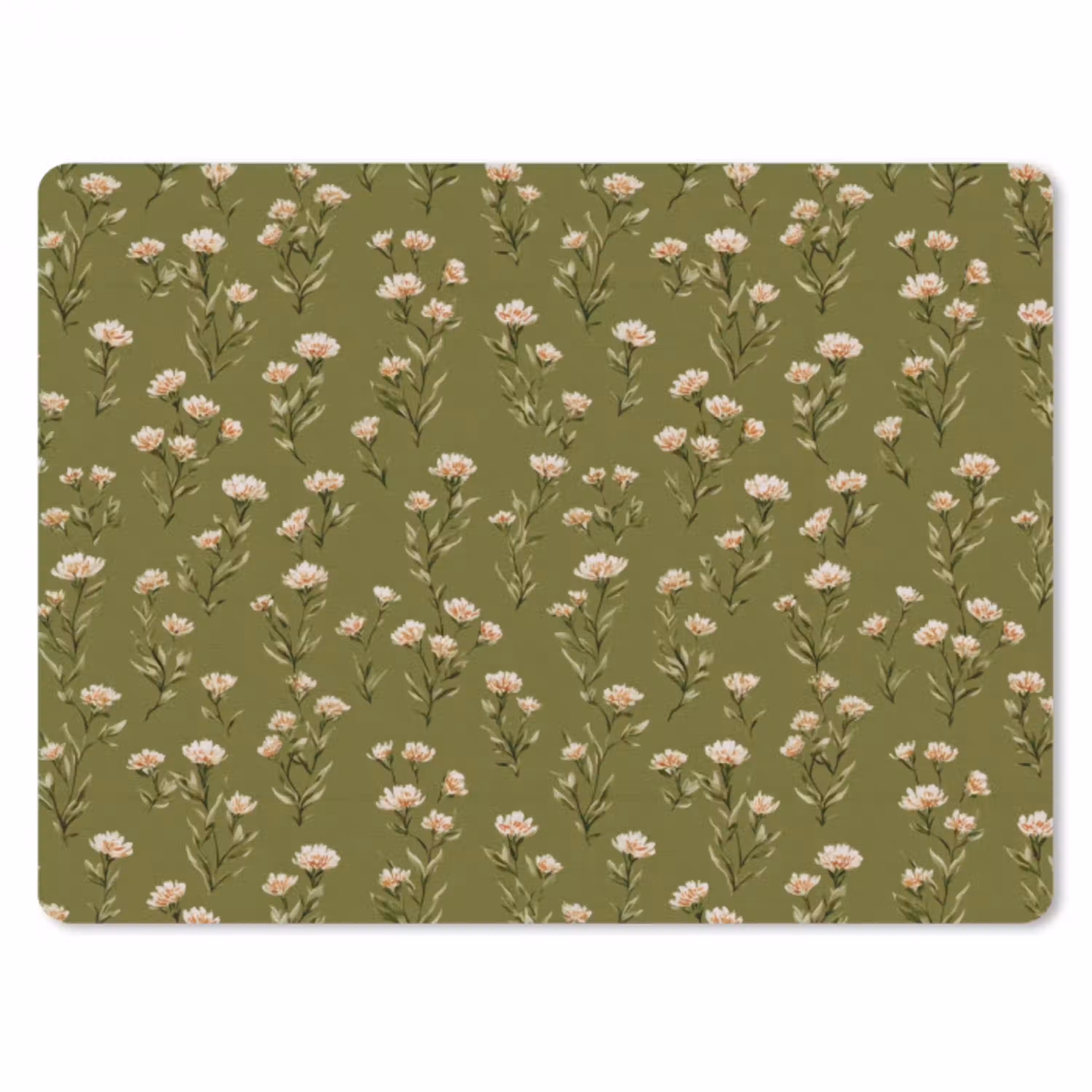 Landelijk - Bloemen -  Groen muismat rubber klein 262 -3d