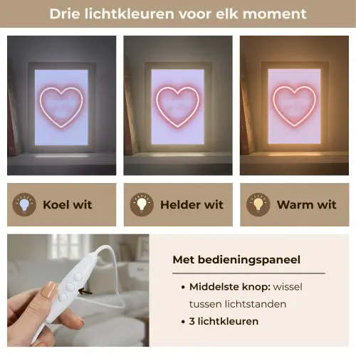 I liked it so it's mine - Neon hart - Paars Light Box met kabel (Tafellamp) klein -USP_lichtkleurNL