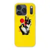 Hand - Rode cirkel - Geel Telefoonhoesje iPhone 17 Pro klein -3d