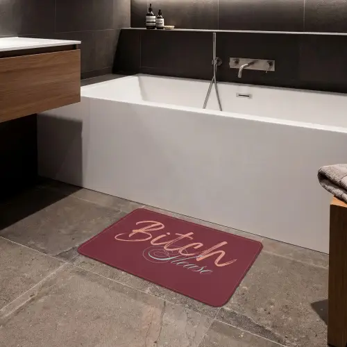 Bitch please - Rood - Blauw Badmat klein -sfeer3