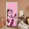 Vintage - Vrouw - Roze deurposter klein -sfeer1
