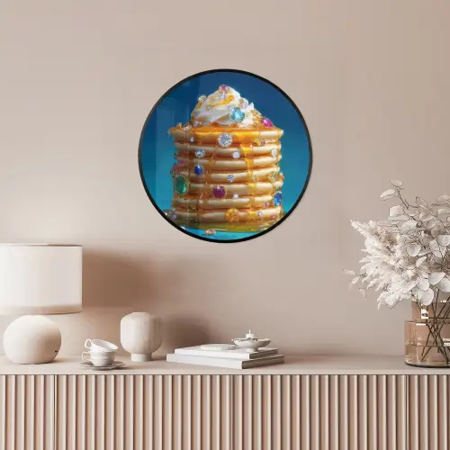 Pannenkoeken - Steentjes - Glitter - Slagroom Fotolijst rond zonder passe partout klein -sfeer3