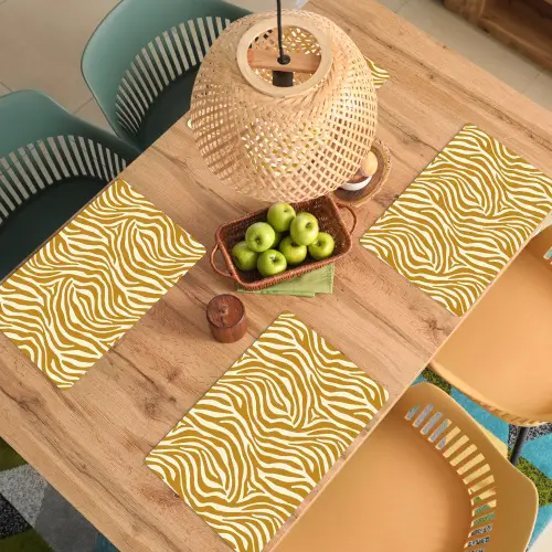 Zebra - Klassiek - Oker - Geel Placemat vinyl groot 368 -zzsfeer5_Kitchenyeah-website